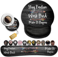 Ergonomic Mouse Pad with Gel Wrist Rest SupportNon-Slip PU Base for Computer Laptop Home Office Stay Positive Work Hard and Make It HappenSilver Glitter Black pad Memory Foam Keyboard Wrist Rest
