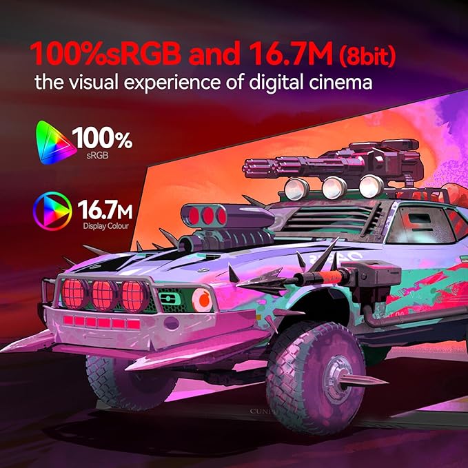 24 Inch Gaming Monitor FHD 1080P 165Hz Monitor IPS Display Free-sync Compatible 99% SRGB Color Gamut VESA 100 * 100mm Eye Care Ultra-Slim Frame Black