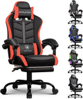 GTPLAYER Gaming Chair Ergonomic Game Computer Chairs with Foot Rest for Adults Adjustable PC Game Chair with Reclining Function and Comfortable Headrest for Home and Office Use (RED)