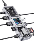 DOCKCASE Explorer Edition 10-in-1 USB C Hub Dual 4K HDMI Docking Station for 2 Monitor Gigabit Ethernet1 USB-C and 3 USB-A Ports100w PD UHS-II TF/SD Card Reader for MacBook Pro XPS and More