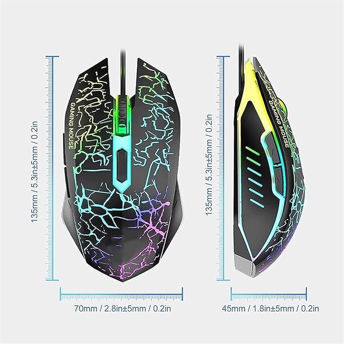 RGB Gaming Keyboard and Backlit Mouse Combo USB Wired Backlit Keyboard LED Gaming Keyboard Mouse Set