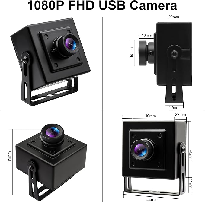 1080P USB Camera 30fps Video Webcam with Wide Angle &amp No Distortion H.264 Low Light Correction Built-in Mic Metal Case for PC/Mac/Android/Linux