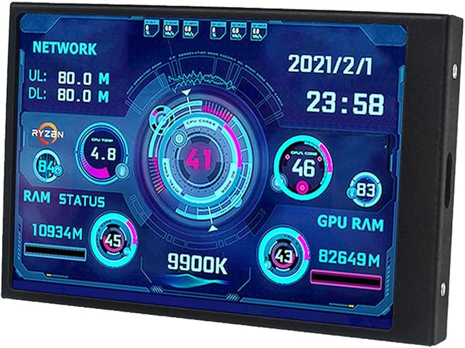 Portable 3.5inch Extended Monitor Secondary Screen Display Screen USB Full View Computer Accessories CPU Temperature