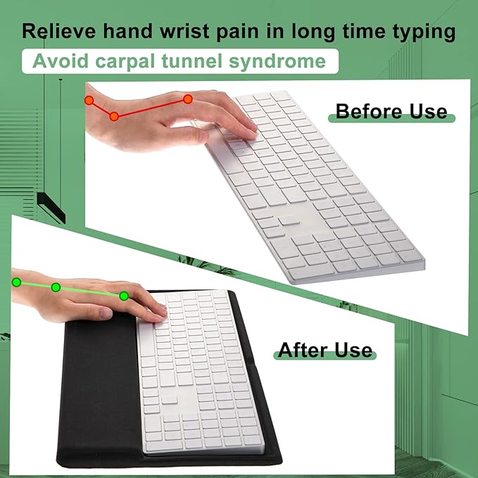 Weewooday Keyboard Wrist Rest for Pad Wrist Rest Stand Compatible with Wireless Keyboard with Numeric Keypad for Easy Typing(Compatible with Magic Keyboard 2 with Numeric Keypad MQ052LL/A)