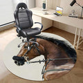 Brown Cream PU Leather Office Chair MatComputer Gaming Desk Chair Mat Chestnut Color Horse Gaming Computer Chair Mat for Home Office Gaming Room Horses Diameter 39.4 in