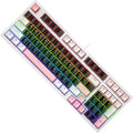Small 98Keys Mechanical Gaming Keyboard with LED Backlights Ergonomic Keyboard for PC Gamers Office Wire Keyboard
