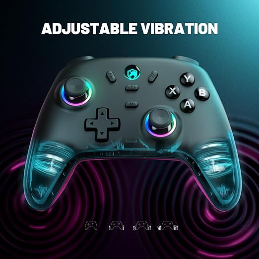 ECHTPower Wireless PC Gaming Controller - Hall Effect Joystick 2.4G &amp Wired 1000Hz Polling Rate 800mAh Battery Adjustable Turbo/Vibration - for PC/Switch/iOS/Android