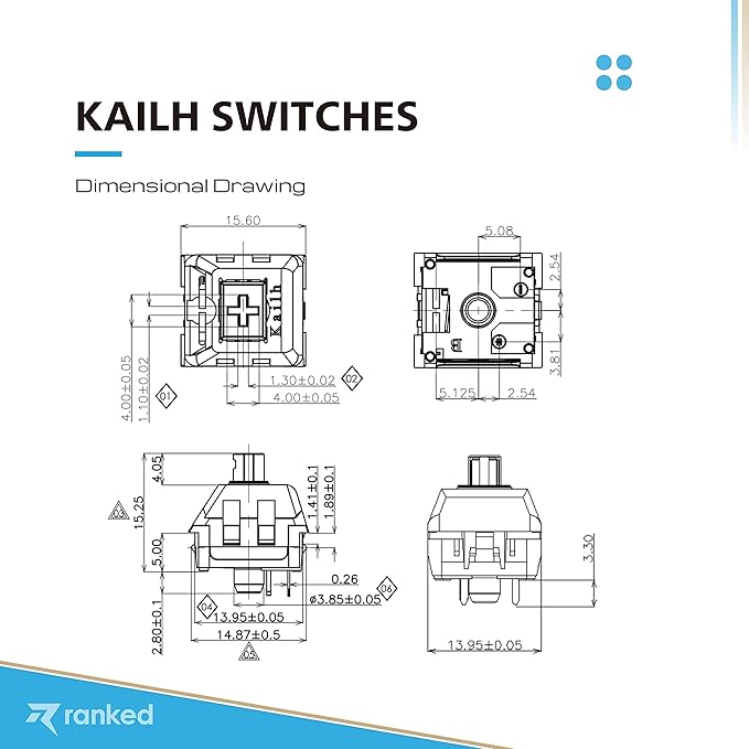 Ranked Kailh Key Switches for Mechanical Gaming Keyboards | Plate Mounted (Kailh Speed Dark Yellow 90 Pcs)