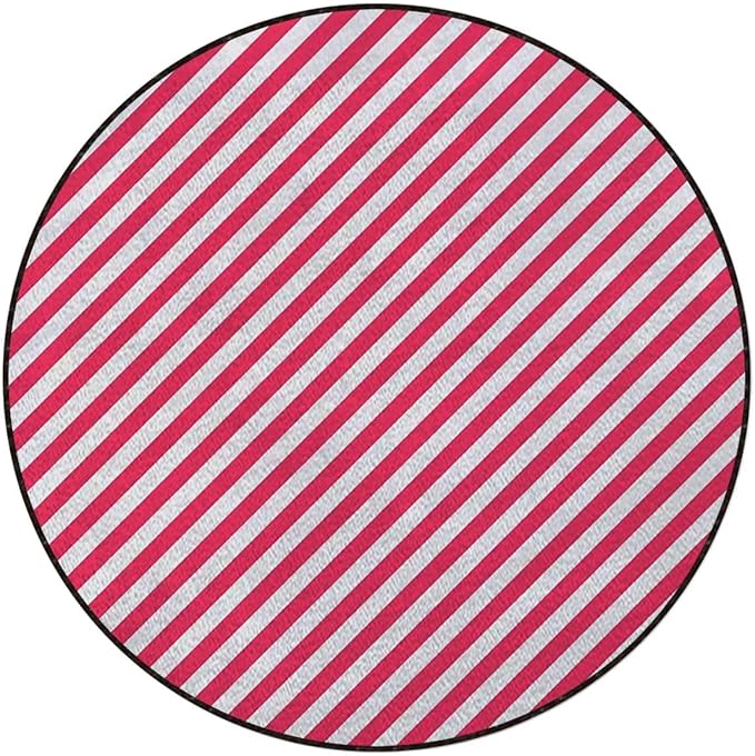 Harbour Stripe Gaming Chair Mat Office Chair Mat for Carpet and Hardwood Floor Round Rug Floor Protector for Rolling Chair Bicolor Stripes Medieval ContrastMulticolor Diameter 43.3 in