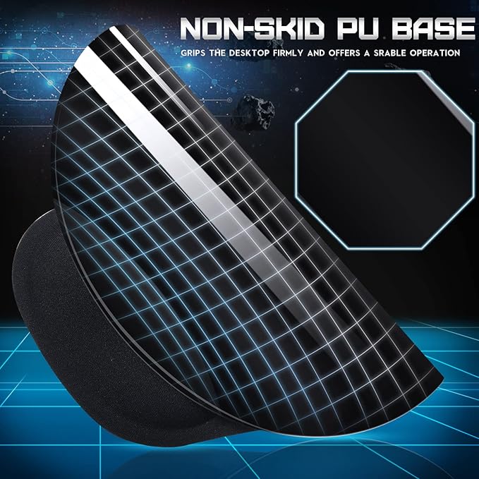 Flutesan 9 Pcs Ergonomic Mouse Pad with Gel Wrist Rest Memory Foam Comfortable Mousepad with Non-Slip PU Base for Pain Relief Computer Cafe Home Office Desk Accessories