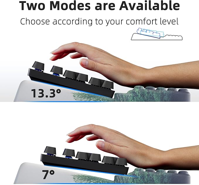 Ospelelf Keyboard Wrist Rest Pad Comfy Ergonomic Keyboard Stand Holder Office Desk Accessories Work from Home Essentials Green Forest Pattern