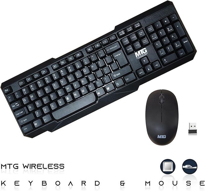 MTG 27 Curved Monitor Full HD 1080P Frameless Screen HDMI DP USB Audio Low Motion Blur VESA Mount Webcam with Wireless Keyboard Mouse &amp Soundbar Computer Monitor for Gaming Home and Office