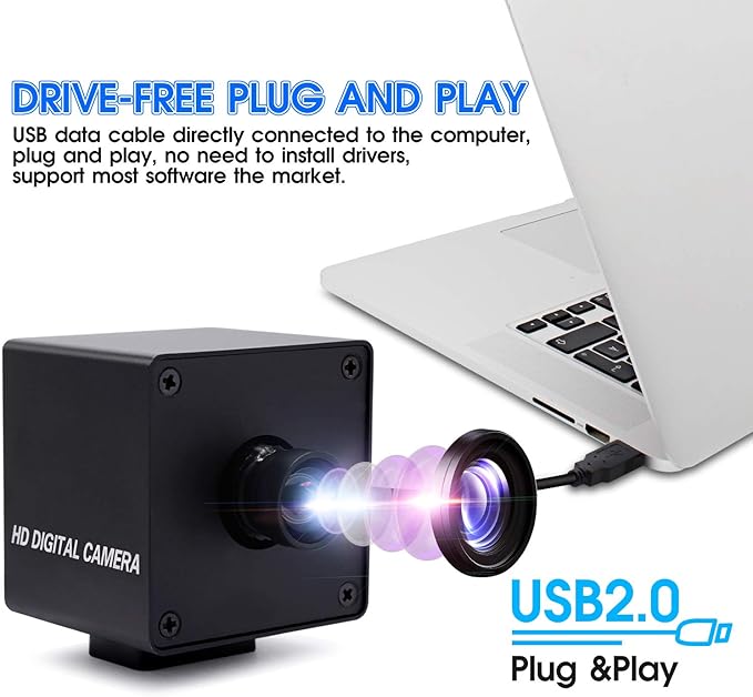 13 Megapixel USB Camera No Distortion Fixed Focus Webcam MJPEG 15fps 3840x2880 USB with Camera for Computer PC Laptop DesktopSupport Most OS