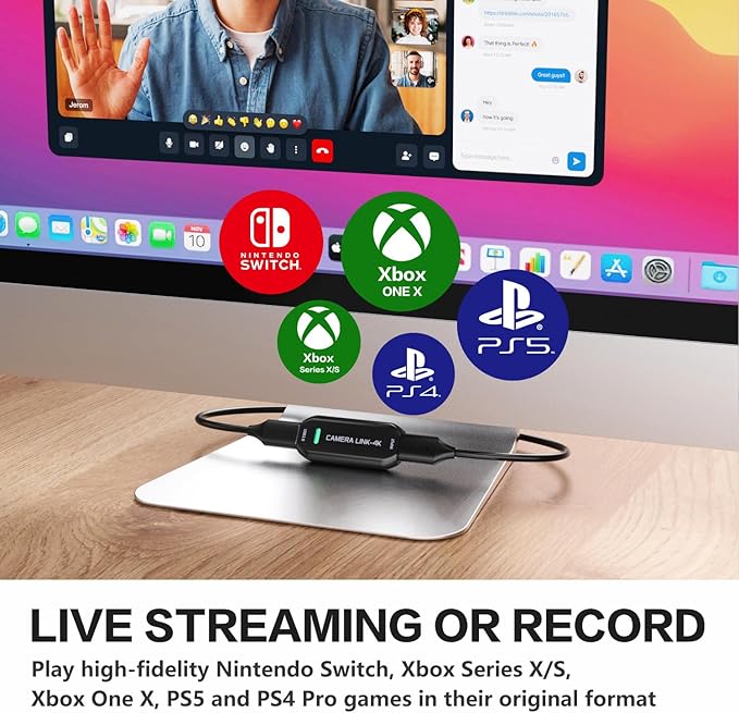 Cam Link 4K – External Capture Card for DSLR Camcorder ActionCam as Webcam HDMI to USB 3.0 Meet/Stream/Record in 4K60/1080p120 Easy Connect for OBS/Zoom Windows/Mac