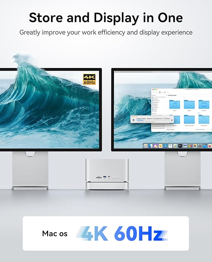 ORICO DataMatrix Mini 18TB Externsion Storage 2TB SSD with 16TB External Hard Drive 10Gbps USB-C&ampUSB A Docking Station Compatible with Thunderbolt 3/4/5 SD/TF/CF Card Reader for MacBook