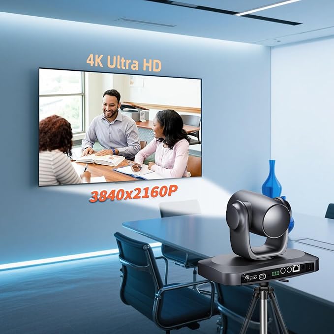 4K NDI Camera with AI Auto Tracking 21X Optical Zoom HDMI/SDI/USB 3.0/PoE/IP PTZ Camera 4K for Church Worship Live Events Video Conferencing (OBS vMix Zoom Teams)
