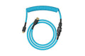 GLORIOUS Coiled Keyboard Cable – Coiled USB C Cable Artisan Braided Cables for Mechanical Gaming Keyboard Coiled Cable - Custom Keyboard Cable (Electric Blue)
