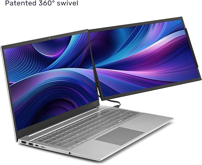 SideTrak Swivel 15.6 Attachable Portable Monitor for Laptop | FDH TFT Laptop Dual Screen | Mac PC &amp Chrome Compatible | Swivel Hinge Laptop Screen Extender | USB-C Port