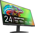 Sceptre New 24-inch Gaming Monitor 100Hz 1ms DisplayPort HDMI x2 100% sRGB AMD FreeSync Build-in Speakers Eye Care Frameless Machine Black 2025 (E248W-FW100T)