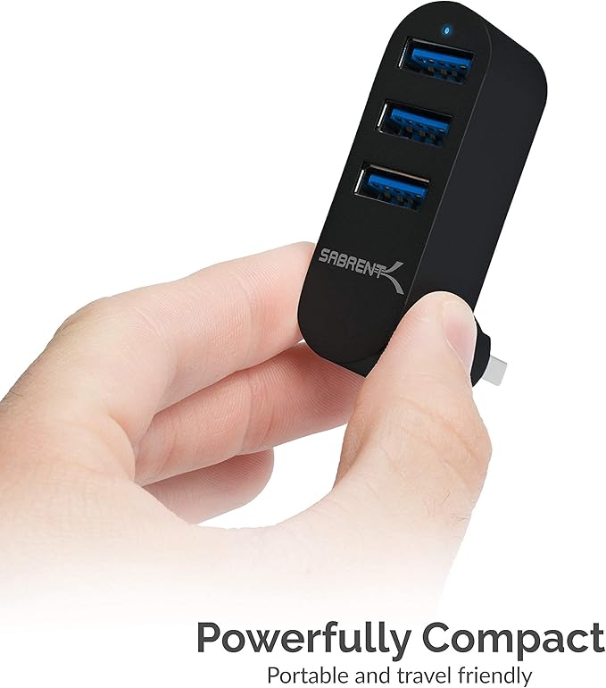 SABRENT USB External Stereo Sound Adapter for Windows and Mac. + Premium 3-Port Aluminum Mini USB 3.0 Hub