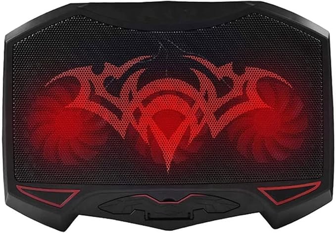 Laptop Cooling Pad 3 Fans Notebook Laptop Cooler Cooling Pad with LED Lights Dual USB Ports Red LED Lights Suitable for 12-17 Inch Laptops