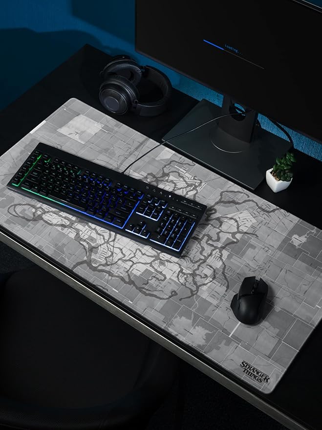 Stranger Things Gaming Mouse Pad Large Mousepad with Hawkins Tunnel Keyboard Pad Gaming Accessories for Desk Non-Slip Rubber Base Big Game Mat for Gamer 36 X 18 Inches