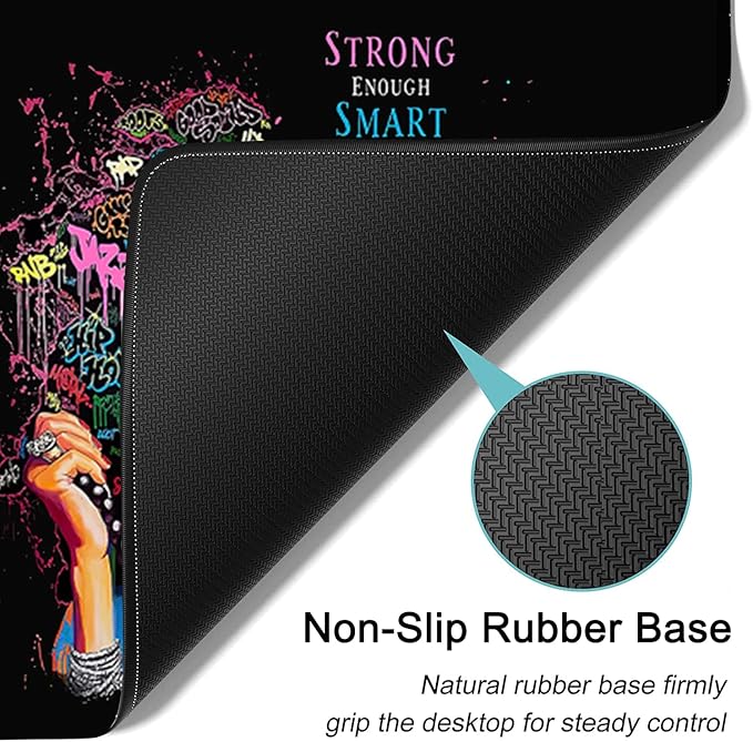 Large Mouse Pad Extended Office Desk Pad 31.5x11.8inErgonomic Memory Foam Mouse Wrist Rest Support for Home Office Computer Writing PadAfrican American Woman Black Women XXL Black Gaming Mouse Mat