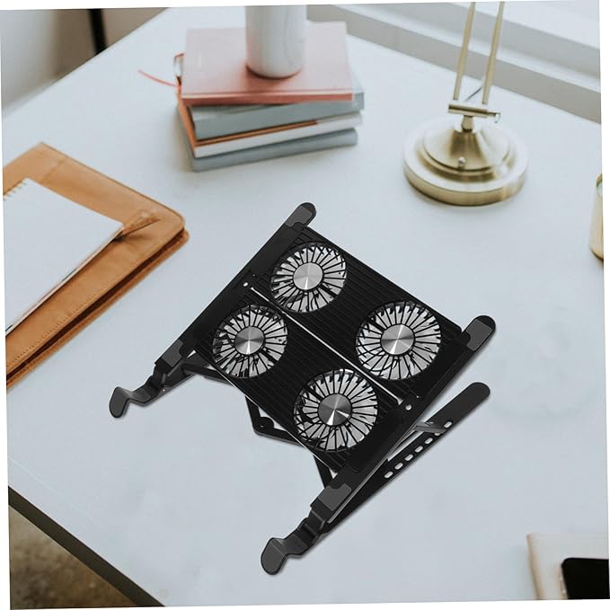 Veemoon 1Set Adjustable Laptop Cooling Stand Ergonomic Notebook Riser with USB Interface Portable and Space Saving Design Compatible with Laptops and Gaming Devices