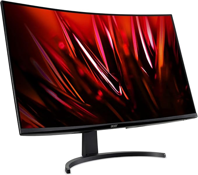 acer Nitro 31.5 Inch WQHD 2560 x 1440 1500R Curved Gaming Monitor | AMD FreeSync | Up to 180Hz Refresh | 1ms (VRB) | Tilt | One Display Port 1.4 &amp Two HDMI 2.0 | EDA323QU S3bmiiphx (Renewed)