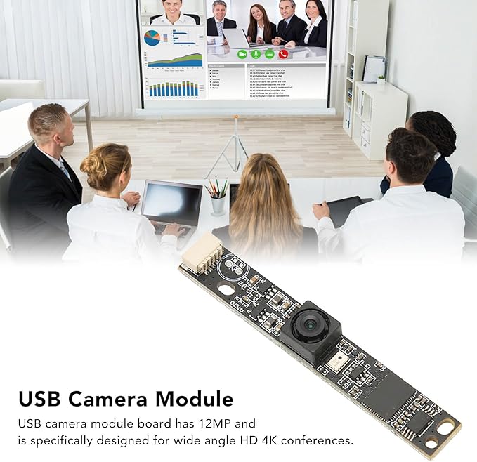 12MP USB Camera Module Board Plug and Play HD Webcam 123 Degree Wide Angle Lens Ultra HD 3840x3104 Resolution Excellent for Wide Angle HD 4K Video Conferences