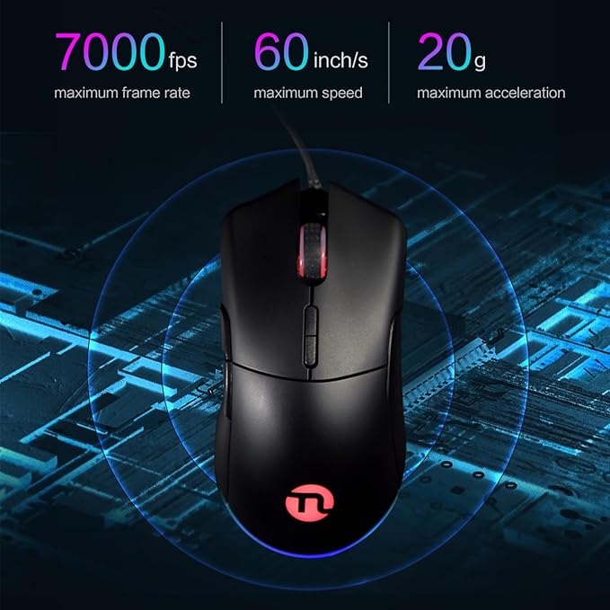 NINGMEI GM55 Wired Mouse Matte Surface Ergonomic Design Silent and Durable Gaming and Office Mouse for PC &amp Laptop