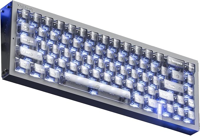 MelGeek REAL67 Wired Gaming Keyboard with RGB Magnetic Keyboard with Hall Effect Rapid Trigger Hot-Swappable Snap Tap &amp Adjustable Actuation Online HIVE Custom(Calcium- Gray)