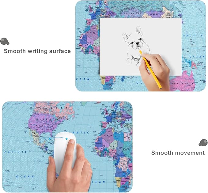 Colored World Map Large Mouse Pad Gaming Mouse Pad Extended Computer Keyboard Mouse Pads Non-Slip Desk Mat for Office Home Game 31.5 x 15.7 inch