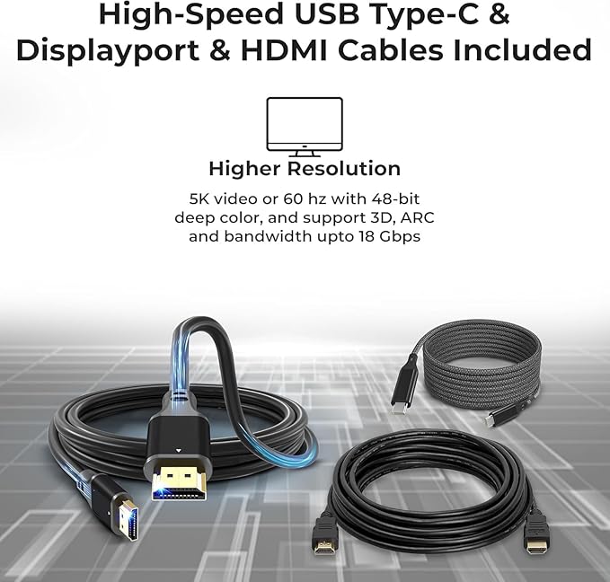 Dell Pro Smart Dock SD25 Bundle – USB C Docking Station with 130W Charging + HDMI Cable USB C Cable DisplayPort Cable + Cleaning Cloth Multi-Display Support 2.5GbE Ethernet Black