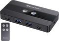 Cable Matters USB C Switch for 2 Computers with Remote Control 10Gbps Data Transfer Shares 2X USB-A and 2X USBC Peripherals (Keyboard Mouse Printer SSD) Data Only - No Video No Host Charging