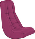 Factory Direct Partners Soft Tufted Floor Rocker - Cushioned Ground Chair for Kids Teens and Adults - Great for Reading Gaming Meditating TV - Raspberry 10488-RS