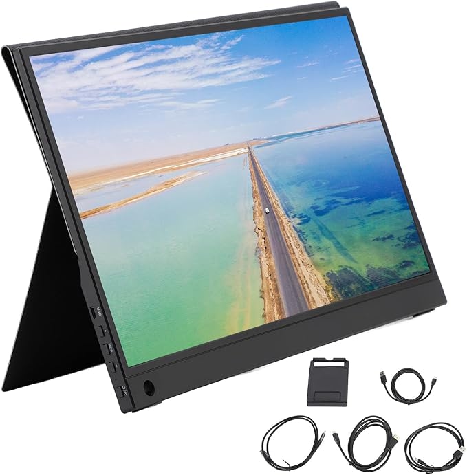 15.6 Inch Portable Monitor with Touchscreen HDR Display Dual Screen Usage Mobile Screen Projection Wide Compatibility Lightweight and Portable