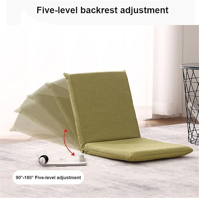 Floor Chair Adjustable Meditation Chair 5-Position Multiangle Padded Floor Chair Folding Floor Gaming Chair for Meditation Seminars Reading TV Watching or GamingBrownL