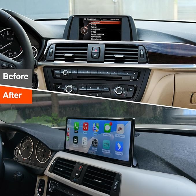 PEMP 12.3 Blue Anti-Glare Ultra-Thin Linux HD Screen for BMW 3 Series F30 NBT CIC Wireless and Wired CarPlay Android Auto Screen Calls Using The OEM Bluetooth 2012-2017
