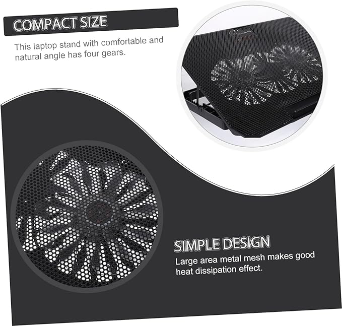 Gadpiparty 14-15.6in Laptop Radiator Cooler CPU Stand Large Metal Mesh Powered Laptop Cooler Stand for Gaming Quiet Design