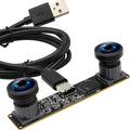 ELP 1200P 60fps Binocular Global Shutter USB Camera Module for Computer - Wide Angle 120 4MP Dual Lens Synchronization PC Camera