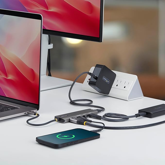 StarTech 5-in-1 USB C Hub USB-C to HDMI Multiport Adapter with 140W Power Delivery Charging 4K 60Hz HDMI 10Gbps Hub Mini Dock for MacBook Dell Thinkpad HP