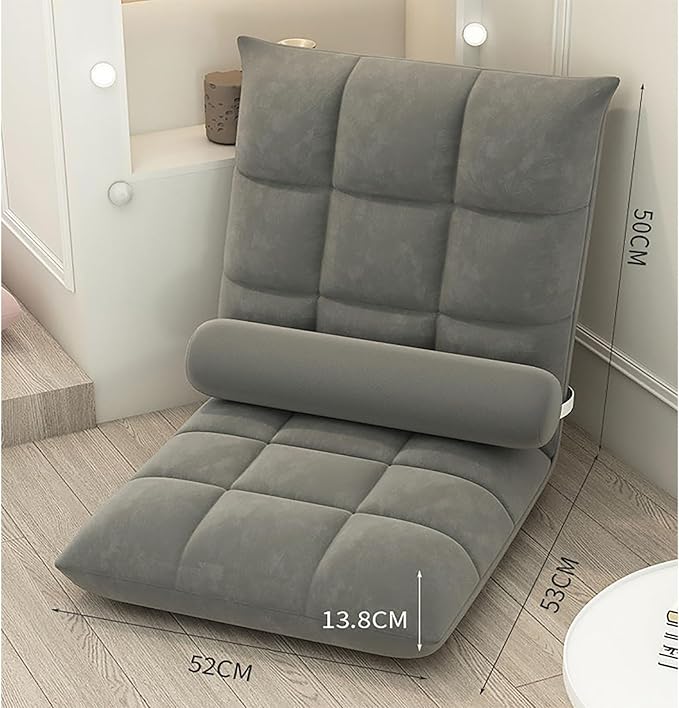 NaKeah Floor Chair with Back Support Folding Sofa Chair with 5 Adjustable Position Padded Sleeper Bed Couch Recliner Floor Gaming Chair Meditation Chair for AdultsG