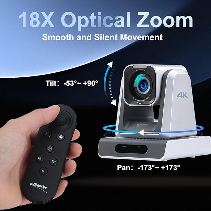 zowietek 4K ZowiePTZ 18X Webcam &amp UVC to NDI Adapter Combo PoE Micro SD Card Supported Video Converts Compatible Series and Other UVC Webcams for Streaming Accessories Content Creator Kit