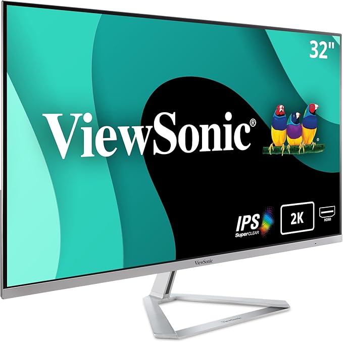ViewSonic VX3276-2K-MHD 32 Inch Widescreen IPS 1440p Monitor with Ultra-Thin Bezels HDMI DisplayPort and Mini DisplayPort