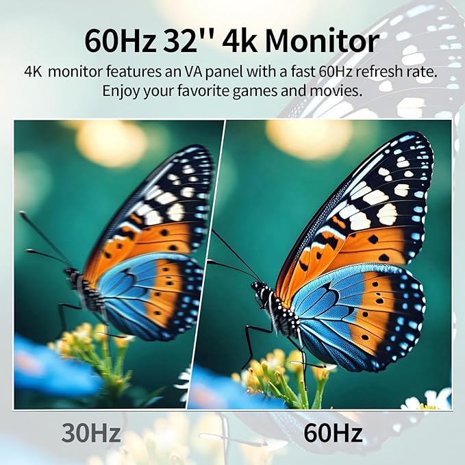 ZZA 32 4K Curved Gaming Monitor - UHD（3840 * 2160） 60Hz Computer Monitor Immersive Gaming Experience with Refresh Rate VA Panel 3000R and Adptsync Premium | HDR10 | 100% sRGB | 3840x2160