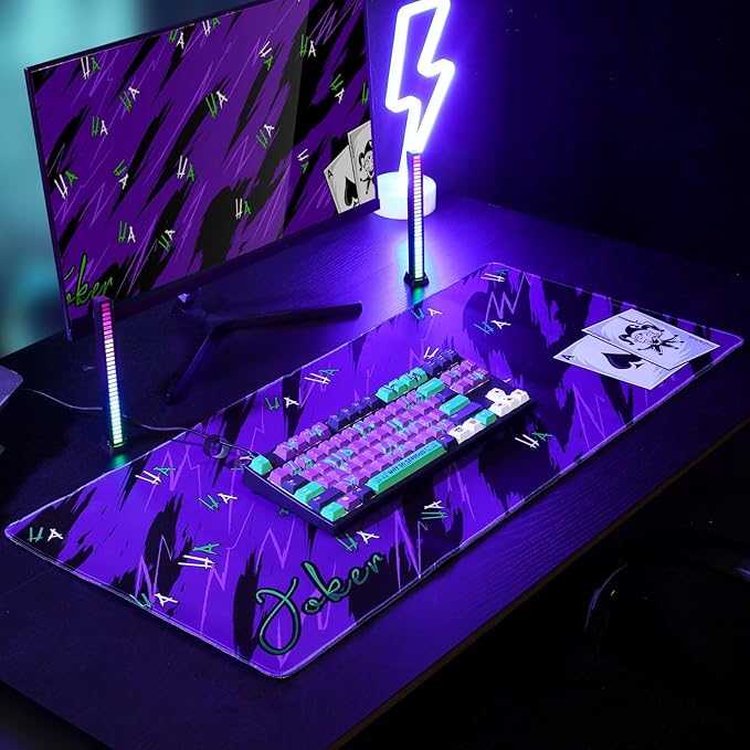 Joker Graffiti Desk Mat | Large Extended Gaming Mouse Pad | Anti-Slip Base | 35.4 x 15.7 Inches | PC Gaming Accessories | Premium Stitched Edges | Royal Flush Gaming
