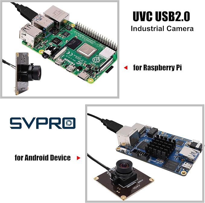 SVPRO Global Shutter USB Camera Module 90fps High Speed Webcam Board 1920x1200 2MP AR0234 UVC Webcam Module with Distortion Free M12 Lens for ComputerSlow Motion Board Camera for Golf Swing