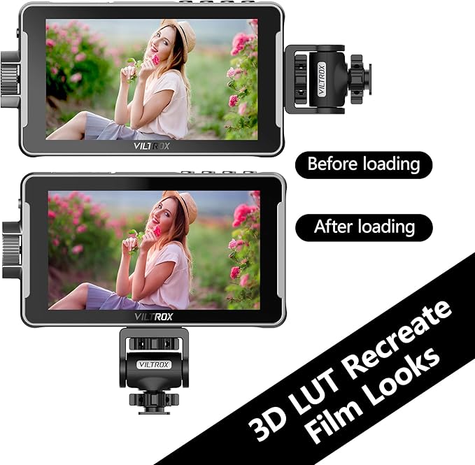 VILTROX 5.5 Inch 1200nits 4K 10bit HDMI Field Monitor Touchscreen 3D LUT Portable Video Kit With Battery On-Camera RGB Parade Histogram Waveform Focus Assist (DC-550 Pro)