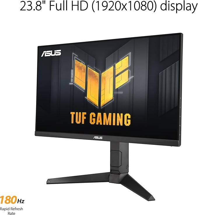 ASUS TUF Gaming 24” (23.8” viewable) 1080P Monitor (VG249QL3A) - Full HD 180Hz 1ms Fast IPS ELMB FreeSync Premium G-SYNC Compatible Speakers DisplayPort Height Adjustable 3 Year Warranty